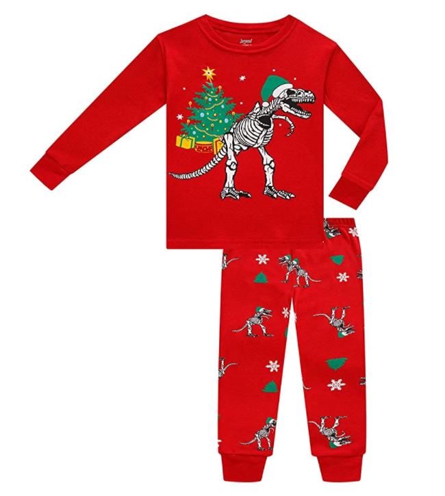 dinosaur Christmas pajamas for a little kid