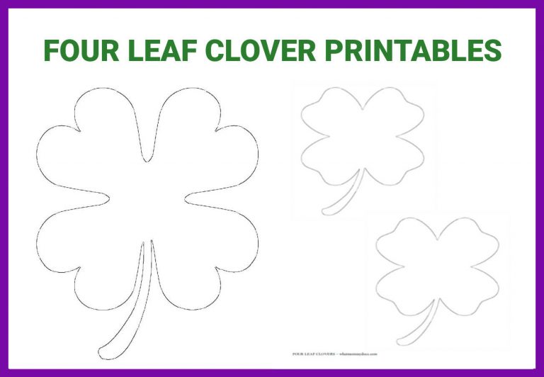 Free Printable Four Leaf Clover Templates – Large &amp; Small Patterns to ...