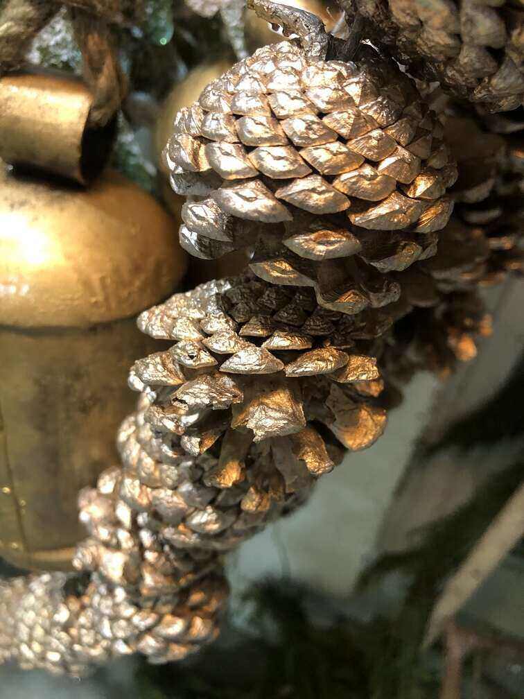 gold painted pine cone ornaments