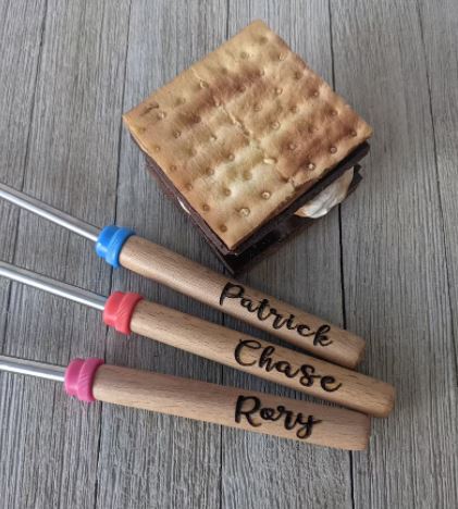 engraved marshmallow roasting stick gifts