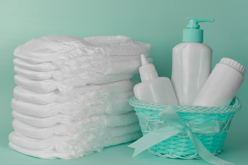 Stack of diapers