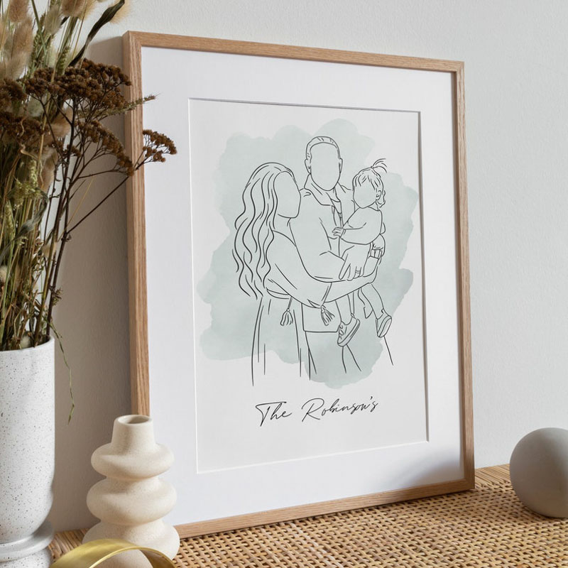 modern line art portrait