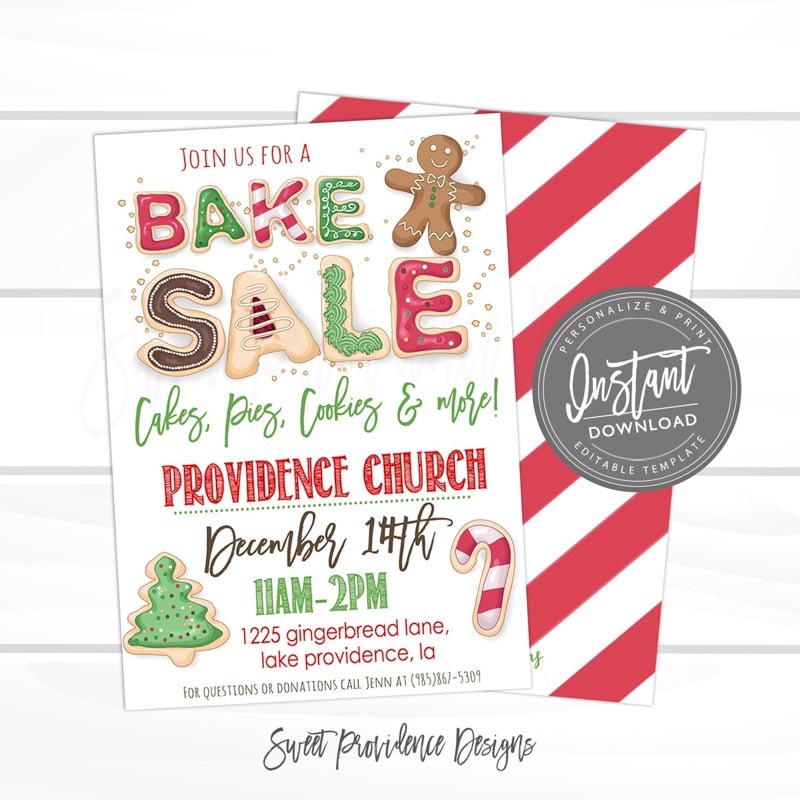 Bake sale printable flyer that can be edited