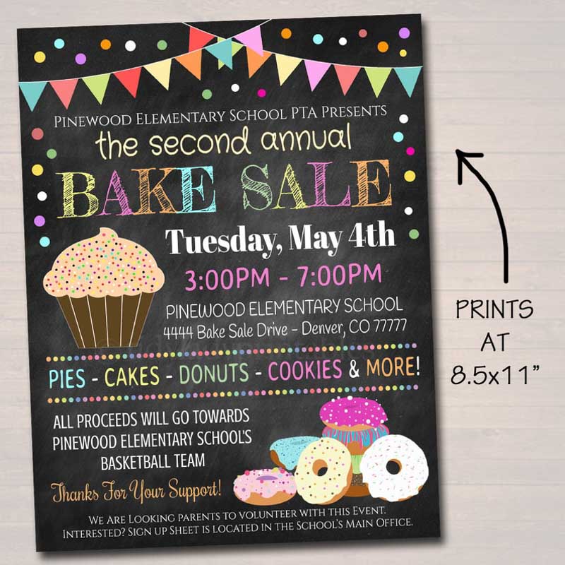 Modern bake sale flyer