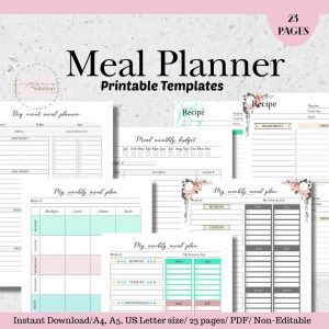 7 Cute &amp; Colorful Meal Planner Printables That Make Meal Planning Easy ...