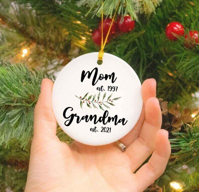 birth announcement ornament for grandma