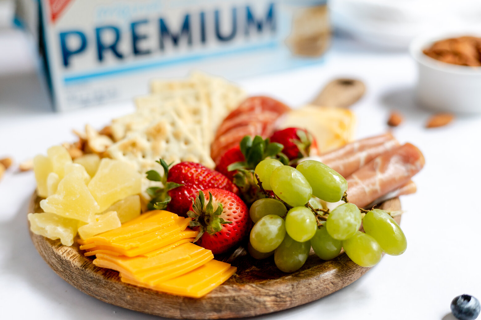 summer charcuterie board with fresh fruit