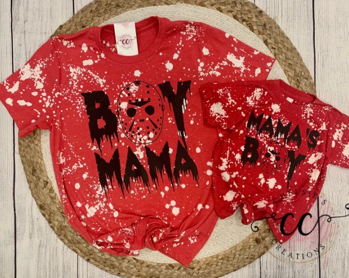 boy mama matching Halloween shirts