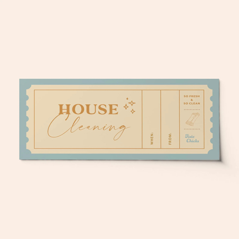 printable house cleaning voucher DIY