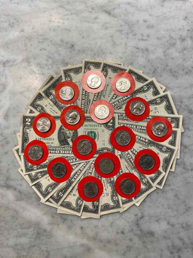 picture of a money pizza in progress