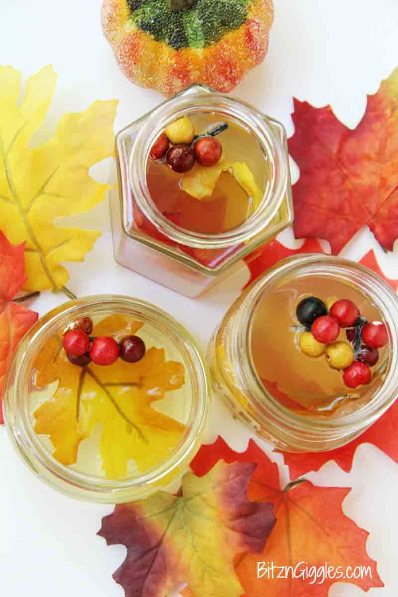 homemade gel air fresheners in small glass jars