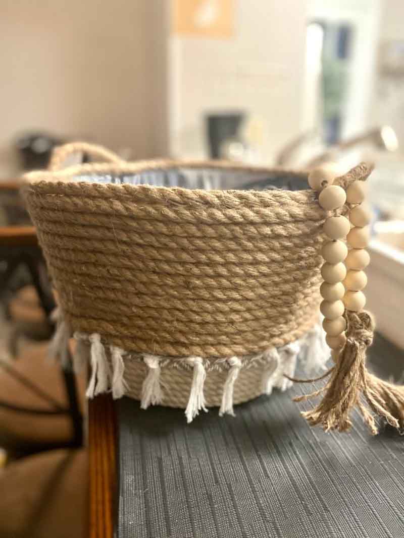 rope basket for holiday gifting