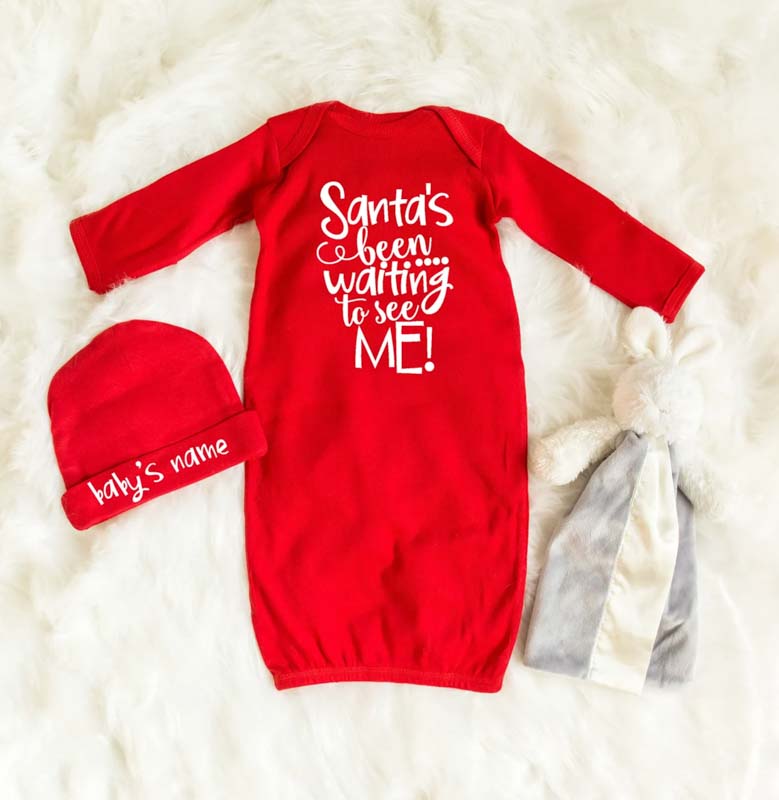 christmas gown with baby's name