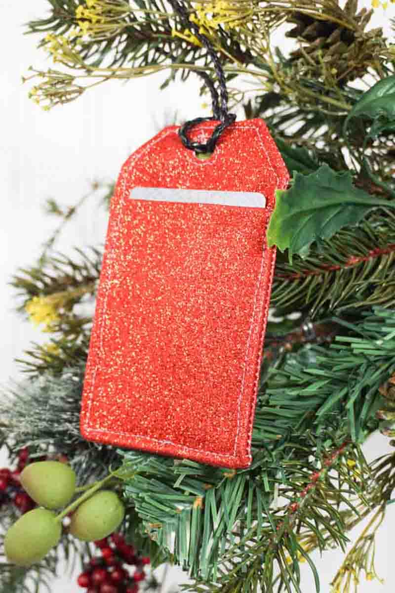 red fabric Christmas gift card holder crafts to make and sell 