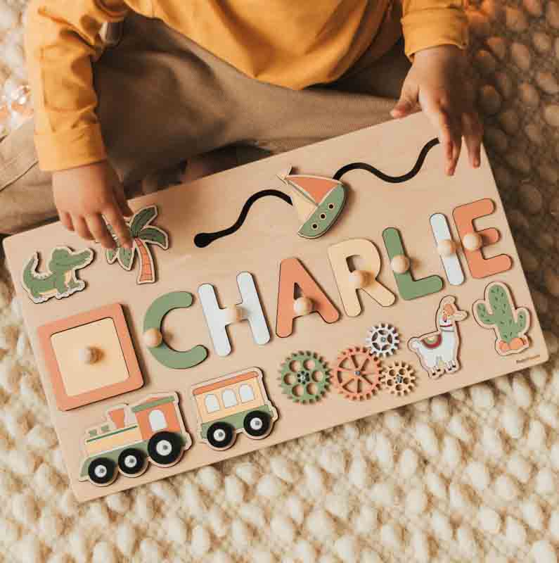 newborn gift - name puzzle for baby
