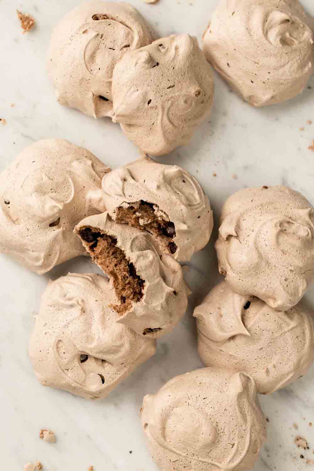 Crisp chocolate meringue cookies with a cracked, chewy center, light and airy DIY baby shower desserts.